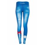 Functional Power Shape Jeans Tights "Blue Lagoon" AEL102, ocean blue, Aufdruck TôsôX