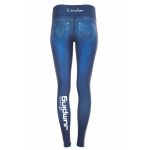 Functional Power Shape Jeans Tights "Reach the Stars" AEL102, indigo blue, Aufdruck Jumping