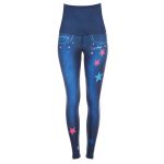 Functional Power Shape Jeans Tights High Waist "Reach the Stars" HWL102, indigo blue