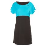 Ultra light A-line mini-dress MCK001, sky blue/black