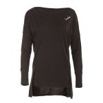 Ultra-light long-sleeve shirt MCS003 made of modal and with extended back section, black