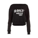 Felpa corta “Dance defines ME!” LS001, nero
